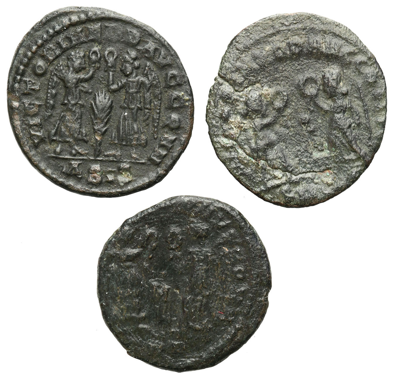 Cesarstwo Rzymskie, Lot 3 sztuk follisów Konstancjusz II 337–361 n.e.